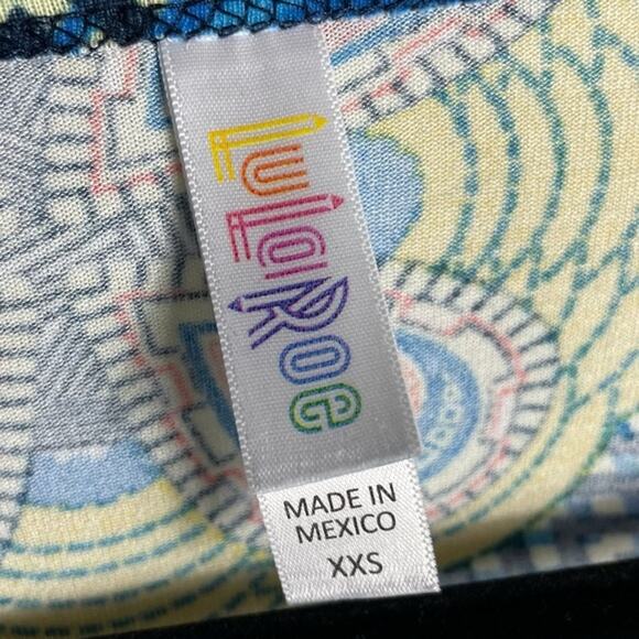 Lularoe Classic T Womens Top Butterfly Abstract Blue Yellow XXS - Picture 8 of 11